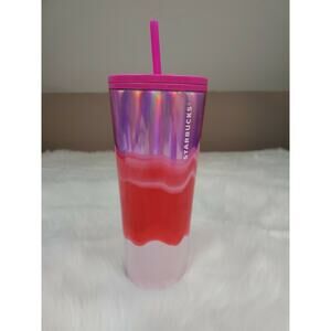 Starbucks 2021 Pink/Red Color Wave Cold Cup Tumbler VENTI NEW